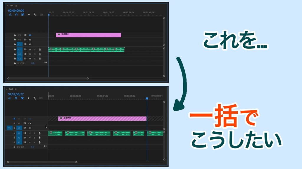 一括で一定間隔を空ける図