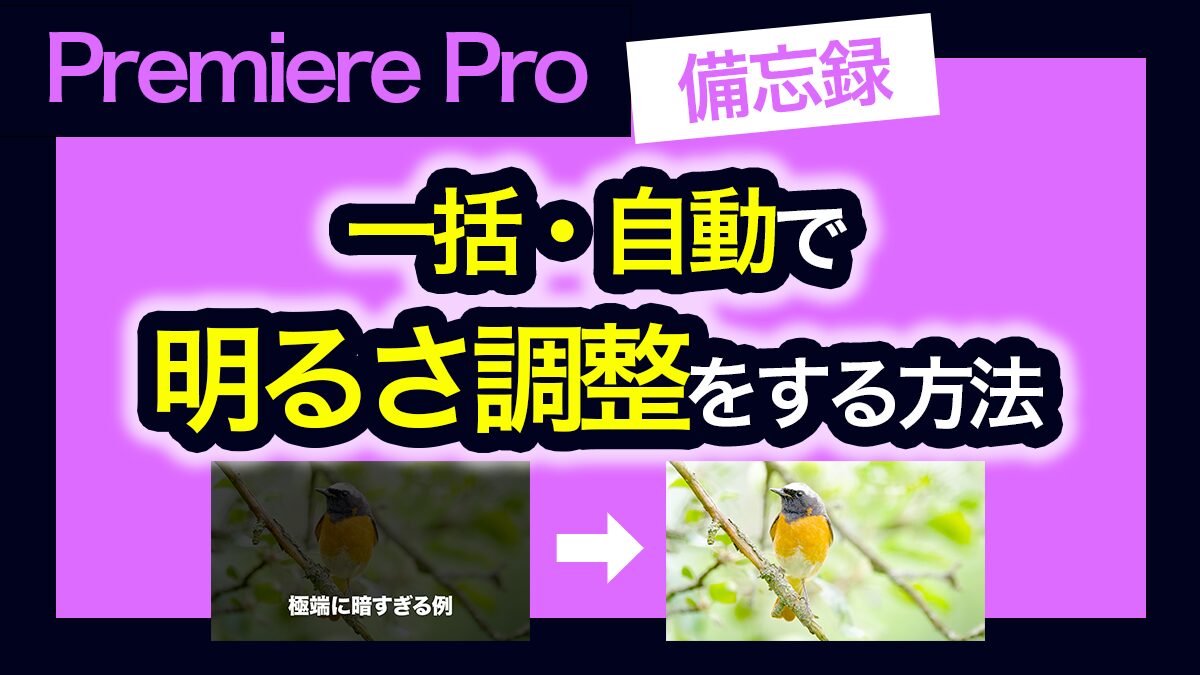 アイキャッチ_プレミアプロ_一括・自動で明るさ調整をする方法
