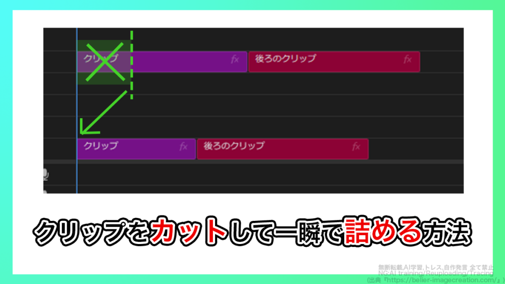 プレミアプロ_クリップをカットして詰める方法