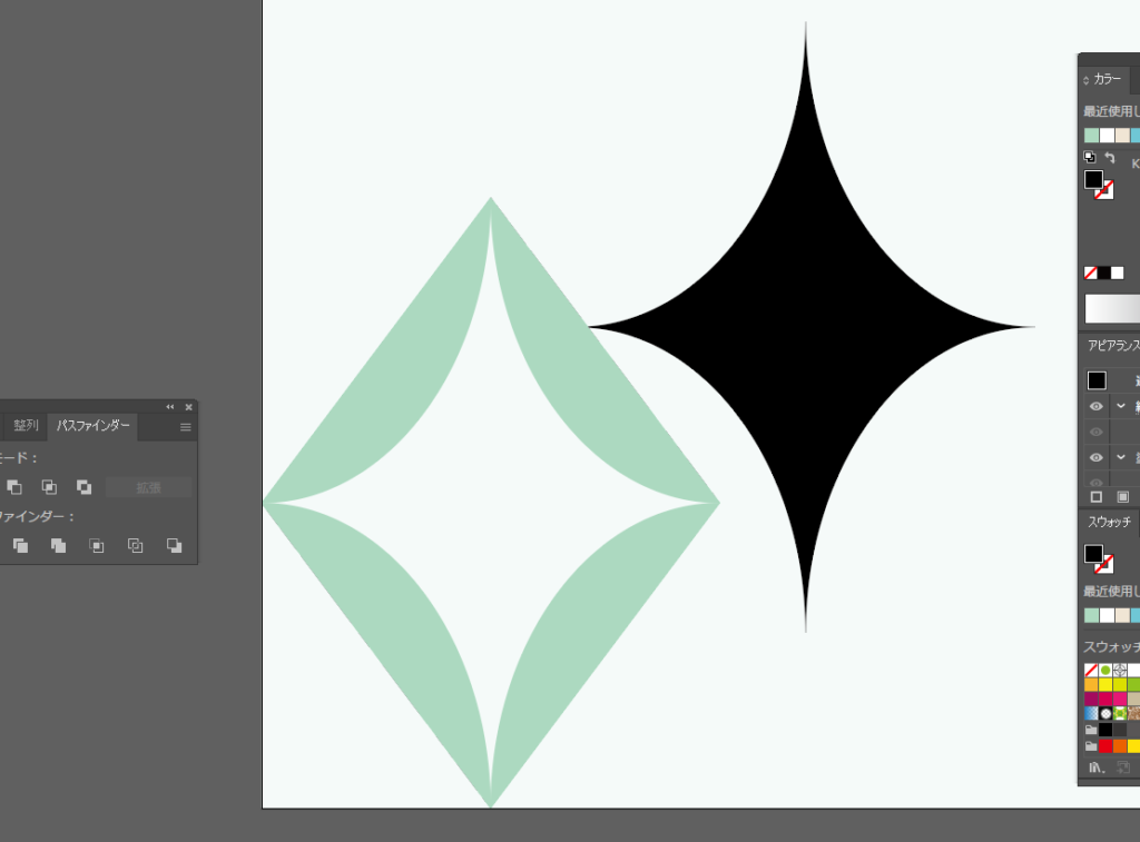 イラレ_ひし形・きらきら模様の作り方_きらきらの完成