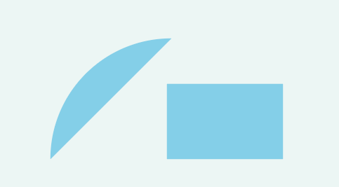 イラレ_アーチ状の図形を作成_「円弧ツール」で作成した図形と長方形を先に用意