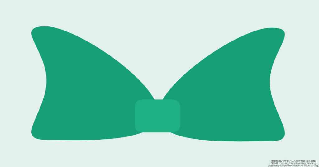 イラレ_リボン結びの作り方_少し明るい色の四角形を中心に添える