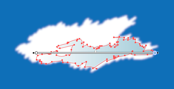 イラレ_雲マークやリアルな雲の作り方_雲の影の塗りをグラデーションに