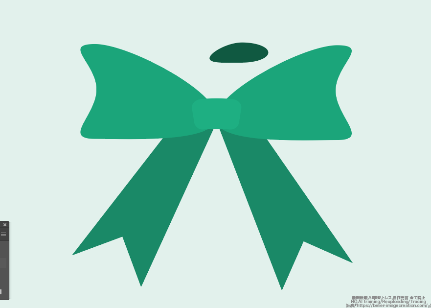 イラレ_リボン結びの作り方_引き延ばした楕円を作成